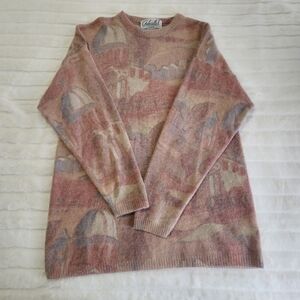 Gabriella T. Vintage Paisaje Italiano Scenic Made In Italy Art Sweater Size M